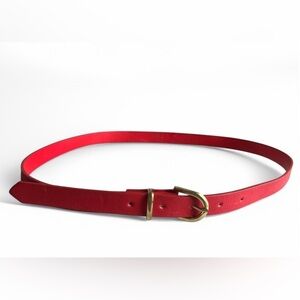 H&M Women’s Red Gold  Minimalist Classic Everyday Casual Statement Accessory Bel